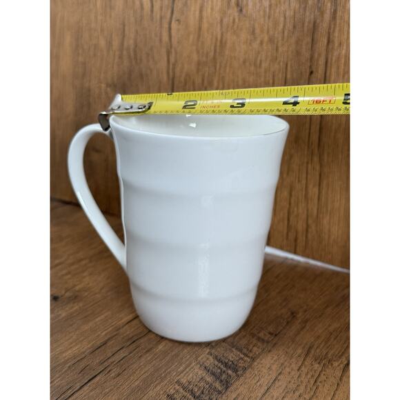 Gorham Modern Groove (All White ) Mug 4 1/8 Bone China Basic - Picture 3 of 4